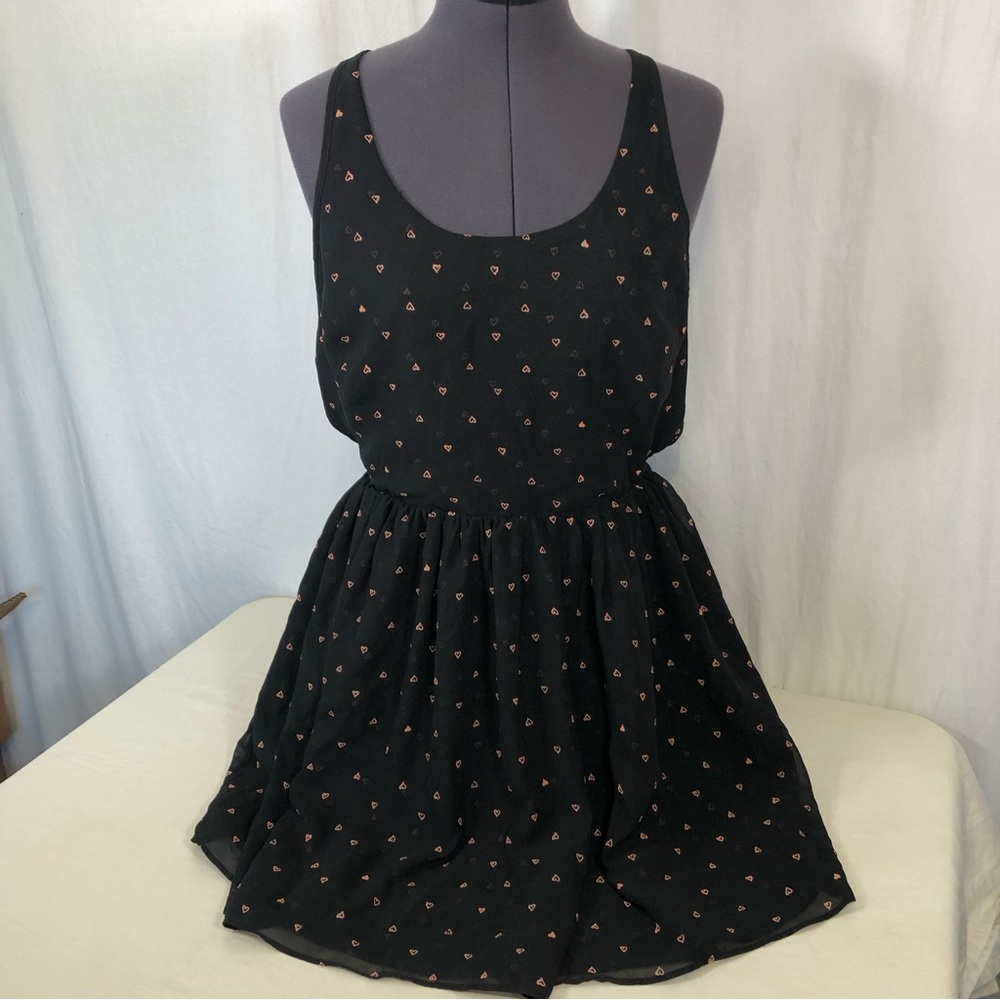 Princess Vera Wang Backless Strappy Mini Dress Sz XL Heart Print